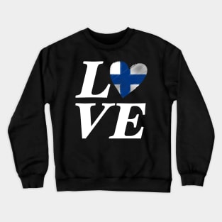 Finland Love Heart Suomi Helsinki Flag Gift Idea Crewneck Sweatshirt